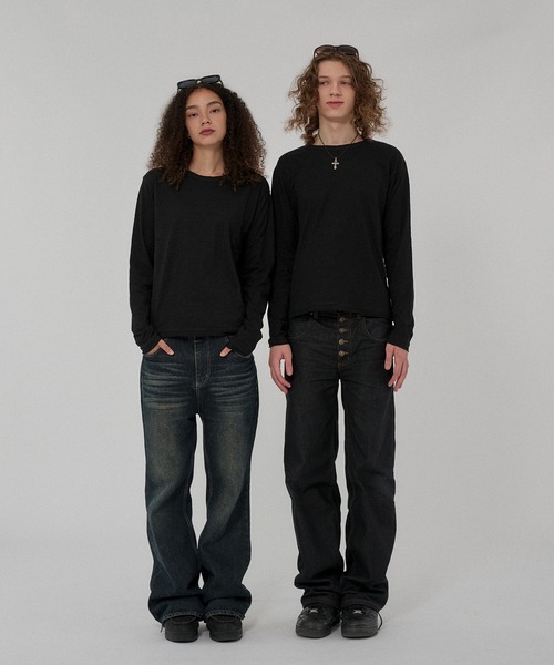 WISH FOR EVER(ウィッシュフォーエバー)の「ASSORT CROPPED COMPACT SLAB LONG SLEEVE/アソートクロップドコンパクトスラブロングスリーブ(Tシャツ/カットソー・メンズ・ブラック×ホワイト/グレー/ホワイト/ブラック/チャコールグレー×ブラック/イエロー・SMALL/MEDIUM/LARGE)」の22枚目の写真