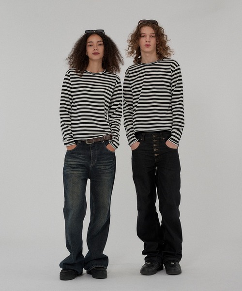 WISH FOR EVER(ウィッシュフォーエバー)の「ASSORT CROPPED COMPACT SLAB LONG SLEEVE/アソートクロップドコンパクトスラブロングスリーブ(Tシャツ/カットソー・メンズ・ブラック×ホワイト/グレー/ホワイト/ブラック/チャコールグレー×ブラック/イエロー・SMALL/MEDIUM/LARGE)」の13枚目の写真