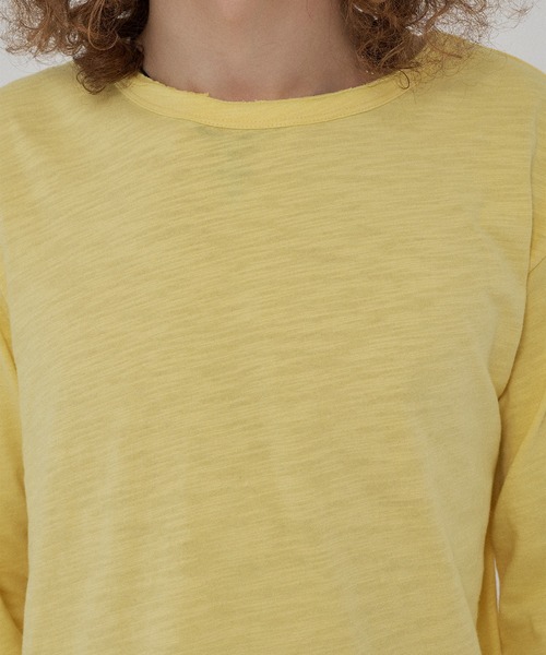 WISH FOR EVER(ウィッシュフォーエバー)の「ASSORT CROPPED COMPACT SLAB LONG SLEEVE/アソートクロップドコンパクトスラブロングスリーブ(Tシャツ/カットソー・メンズ・ブラック×ホワイト/グレー/ホワイト/ブラック/チャコールグレー×ブラック/イエロー・SMALL/MEDIUM/LARGE)」の9枚目の写真