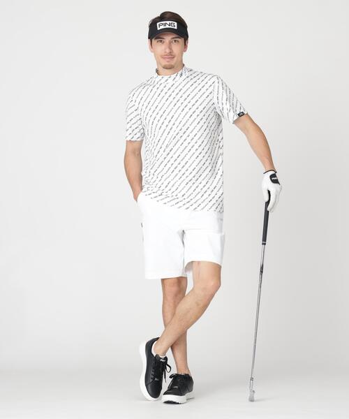 PING(ピン)の「【PING APPAREL】軽量ブリスターバイアスロゴストライププリント半袖ハイネックシャツ (MENS)(Tシャツ/カットソー・メンズ・ホワイト/ブラック・LL/L/M)」の17枚目の写真