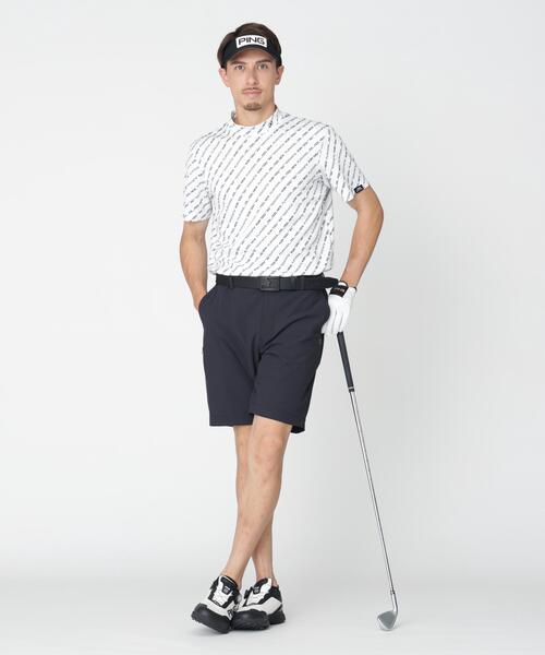 PING(ピン)の「【PING APPAREL】軽量ブリスターバイアスロゴストライププリント半袖ハイネックシャツ (MENS)(Tシャツ/カットソー・メンズ・ホワイト/ブラック・LL/L/M)」の7枚目の写真