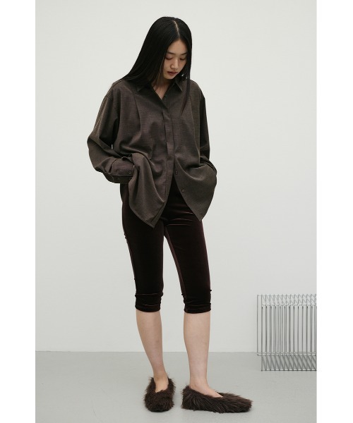 STYLEMIXER（スタイルミキサー）の「ベロアカプリレギンス（その他パンツ・レディース・ブラック/ブラウン・MEDIUM/SMALL）」の4枚目の写真
