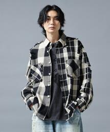 DANKE SCHON | DankeSchon/ダンケシェーン/FLANNEL DAMAGE SHIRTS BI-COLOR(シャツ/ブラウス)
