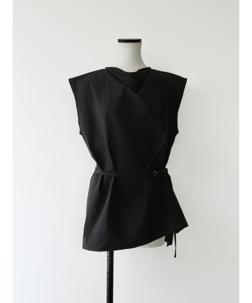 NOWNS(ナウンス)の「Nina | Drape neck blouse(Tシャツ/カットソー・レディース・チャコールグレー/アイボリー・FREE)」の12枚目の写真