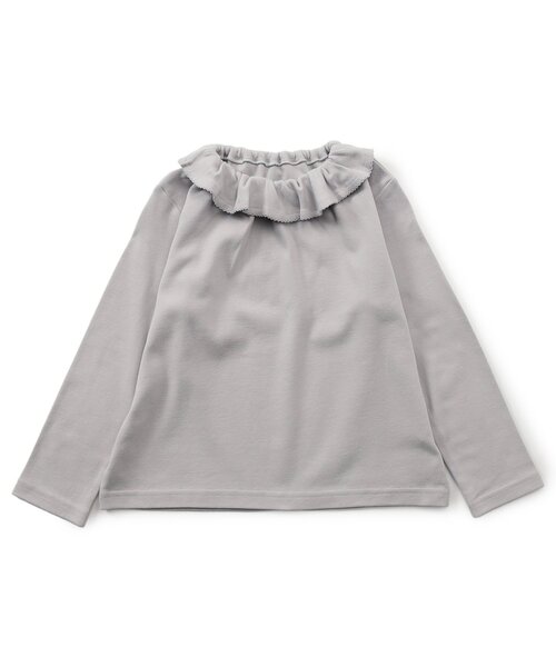 Boribon(ボリボン)の「ピコフリルトップス(Tシャツ/カットソー・キッズ・その他3/ライトグレー/ブラック・80/90/100/110/120)」の8枚目の写真