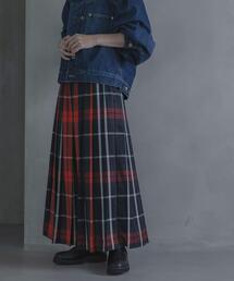 チェックプリーツイージースカート