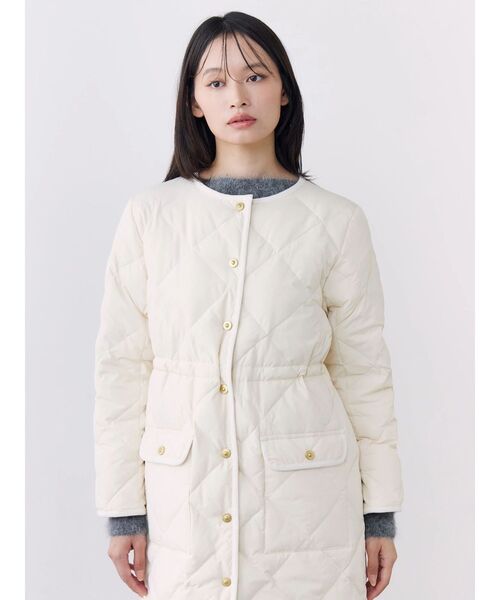 TONAL(トーナル)の「【TAIONコラボ】パイピングロングダウンコート(ダウンジャケット/コート・レディース・ブラウン/ネイビー/アイボリー・MEDIUM/SMALL)」の8枚目の写真
