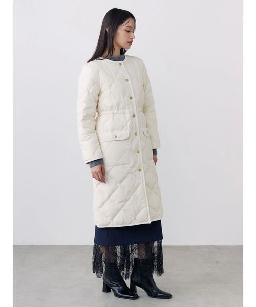 TONAL(トーナル)の「【TAIONコラボ】パイピングロングダウンコート(ダウンジャケット/コート・レディース・ブラウン/ネイビー/アイボリー・MEDIUM/SMALL)」の15枚目の写真