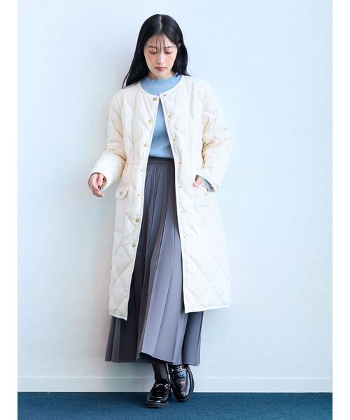TONAL(トーナル)の「【TAIONコラボ】パイピングロングダウンコート(ダウンジャケット/コート・レディース・ブラウン/ネイビー/アイボリー・MEDIUM/SMALL)」の16枚目の写真