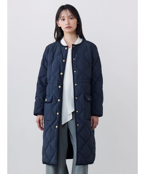 TONAL(トーナル)の「【TAIONコラボ】パイピングロングダウンコート(ダウンジャケット/コート・レディース・ブラウン/ネイビー/アイボリー・MEDIUM/SMALL)」の19枚目の写真