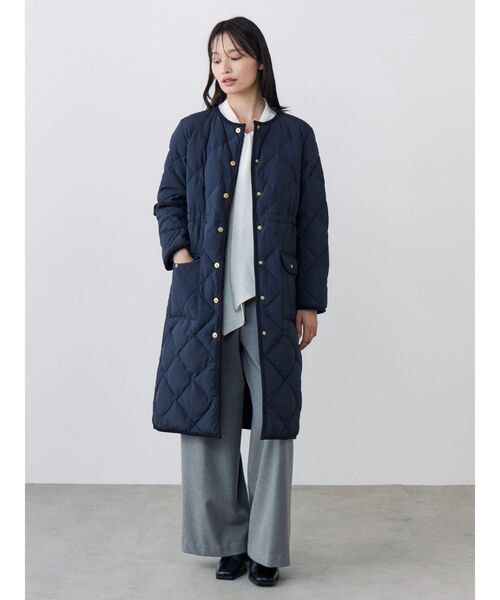 TONAL(トーナル)の「【TAIONコラボ】パイピングロングダウンコート(ダウンジャケット/コート・レディース・ブラウン/ネイビー/アイボリー・MEDIUM/SMALL)」の22枚目の写真