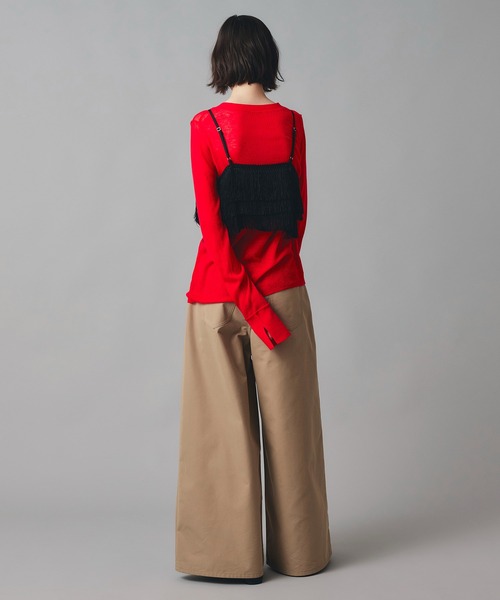 AT THE TRNK(アットザトランク)の「チノ ワイド パンツ AT THE TRNK(チノパンツ・レディース・ベージュ/ブラック・S/M)」の7枚目の写真
