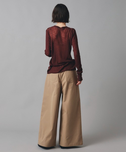 AT THE TRNK(アットザトランク)の「チノ ワイド パンツ AT THE TRNK(チノパンツ・レディース・ベージュ/ブラック・S/M)」の14枚目の写真