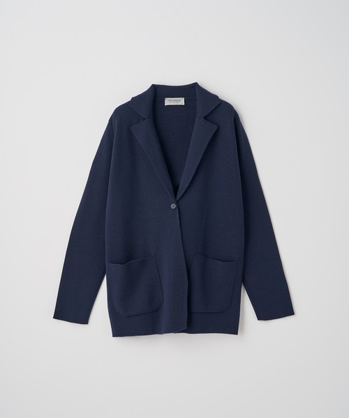 JOHN SMEDLEY(ジョンスメドレー)の「ミラノリブ長袖ラペルニットジャケット(ニット/セーター・レディース・ダークネイビー・M)」の1枚目の写真