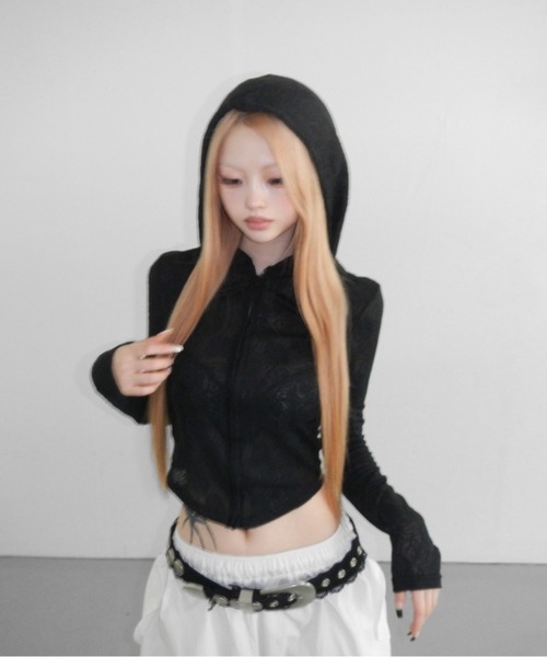 THEAIRTOWN(ジエアタウン)の「rose crop hz(パーカー・レディース・ブラック/アイボリー/ライトピンク・FREE)」の18枚目の写真