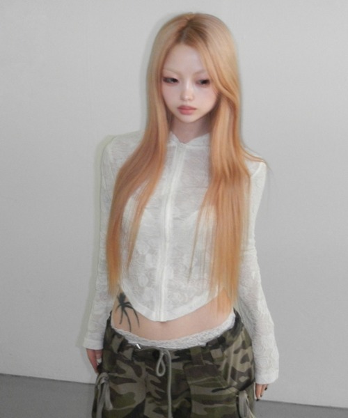 THEAIRTOWN(ジエアタウン)の「rose crop hz(パーカー・レディース・ブラック/アイボリー/ライトピンク・FREE)」の12枚目の写真