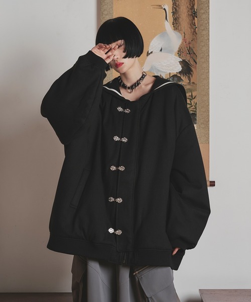 狐独(コドク)の「セーラーカラーチャイナブルゾン(ブルゾン・メンズ・ネイビー/ブラック・LARGE/MEDIUM)」の8枚目の写真