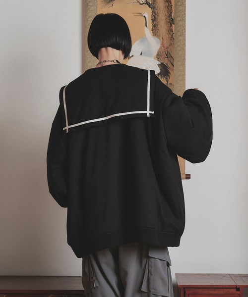 狐独(コドク)の「セーラーカラーチャイナブルゾン(ブルゾン・メンズ・ネイビー/ブラック・LARGE/MEDIUM)」の11枚目の写真