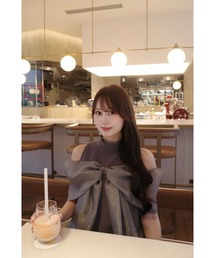 Sheer Big Ribbon Mini Dress
