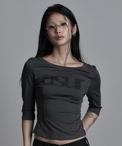 as you are(アズユーアー)の「ASUR/ボートネックロングスリーブトップス(Tシャツ/カットソー・レディース・ブラック/ホワイト/チャコール・FREE)」の10枚目の写真
