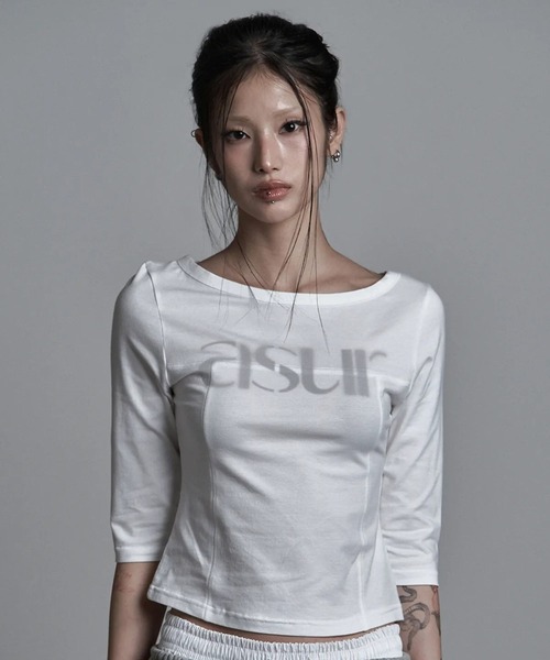 as you are(アズユーアー)の「ASUR/ボートネックロングスリーブトップス(Tシャツ/カットソー・レディース・ブラック/ホワイト/チャコール・FREE)」の16枚目の写真
