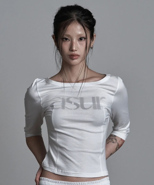as you are(アズユーアー)の「ASUR/ボートネックロングスリーブトップス(Tシャツ/カットソー・レディース・ブラック/ホワイト/チャコール・FREE)」の18枚目の写真