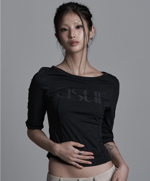 as you are(アズユーアー)の「ASUR/ボートネックロングスリーブトップス(Tシャツ/カットソー・レディース・ブラック/ホワイト/チャコール・FREE)」の21枚目の写真