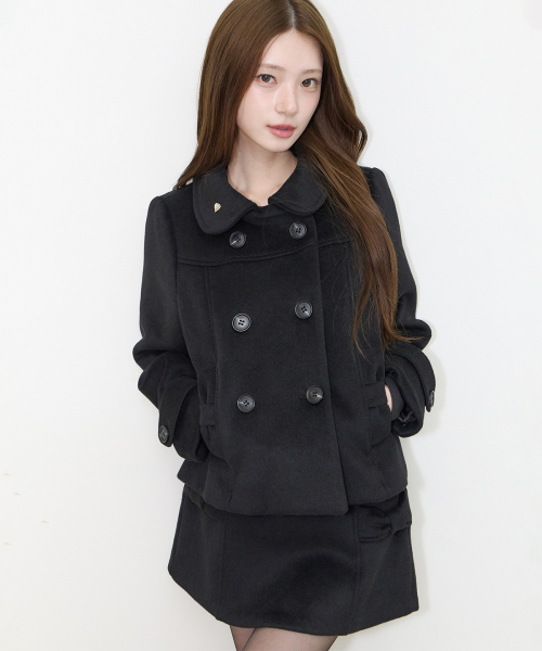 ILLIGO(イリゴ)の「BURTON ボタン ショートコート VLACK(トレンチコート・レディース・その他・OS)」の1枚目の写真
