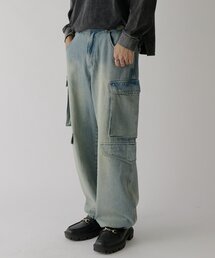 デニムワイドカーゴパンツ