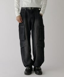デニムワイドカーゴパンツ