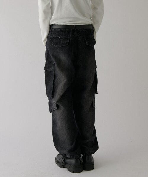 goocy(グーシー)の「デニムワイドカーゴパンツ(デニムパンツ・メンズ・ブルー/インディゴブルー/ブラック・X-LARGE/LARGE/MEDIUM)」の7枚目の写真