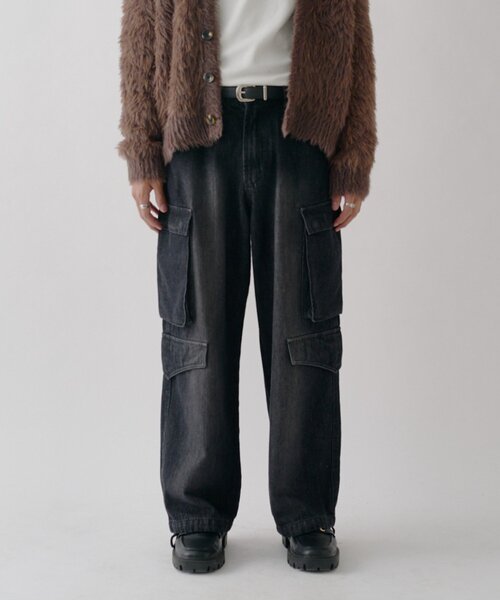 goocy(グーシー)の「デニムワイドカーゴパンツ(デニムパンツ・メンズ・ブルー/インディゴブルー/ブラック・X-LARGE/LARGE/MEDIUM)」の9枚目の写真