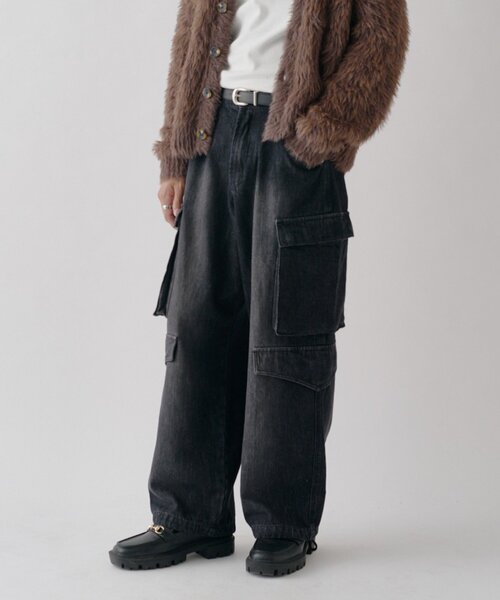 goocy(グーシー)の「デニムワイドカーゴパンツ(デニムパンツ・メンズ・ブルー/インディゴブルー/ブラック・X-LARGE/LARGE/MEDIUM)」の10枚目の写真