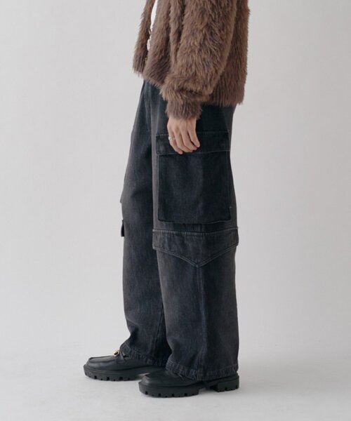goocy(グーシー)の「デニムワイドカーゴパンツ(デニムパンツ・メンズ・ブルー/インディゴブルー/ブラック・X-LARGE/LARGE/MEDIUM)」の11枚目の写真