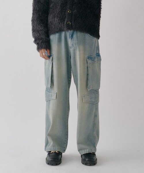 goocy(グーシー)の「デニムワイドカーゴパンツ(デニムパンツ・メンズ・ブルー/インディゴブルー/ブラック・X-LARGE/LARGE/MEDIUM)」の12枚目の写真