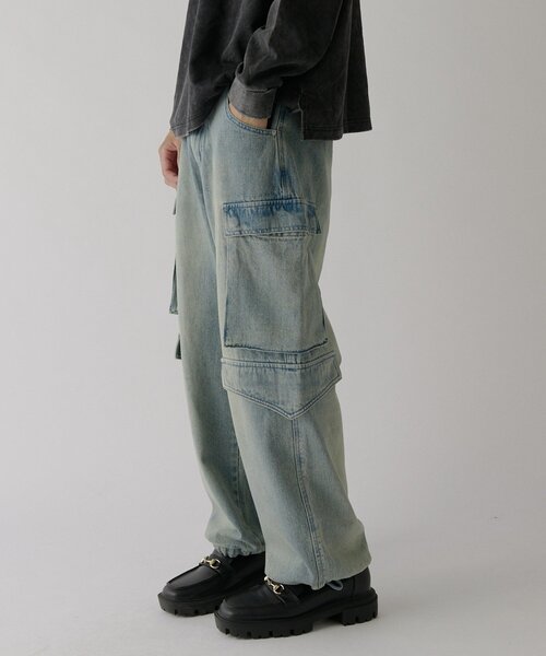 goocy(グーシー)の「デニムワイドカーゴパンツ(デニムパンツ・メンズ・ブルー/インディゴブルー/ブラック・X-LARGE/LARGE/MEDIUM)」の14枚目の写真