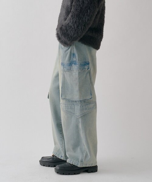 goocy(グーシー)の「デニムワイドカーゴパンツ(デニムパンツ・メンズ・ブルー/インディゴブルー/ブラック・X-LARGE/LARGE/MEDIUM)」の15枚目の写真