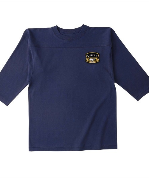 Ol' Basics(オールベーシックス)の「Ol' Basics(オール・ベーシックス) 7分袖Tシャツ シェイクハンド プリント ワンポイント フットボールTシャツ オープンエンド生地 メンズ ユニセックス アメカジ(Tシャツ/カットソー・メンズ・ホワイト/ヘザーグレー/ブラック/ネイビー・S/L/M/XL)」の4枚目の写真