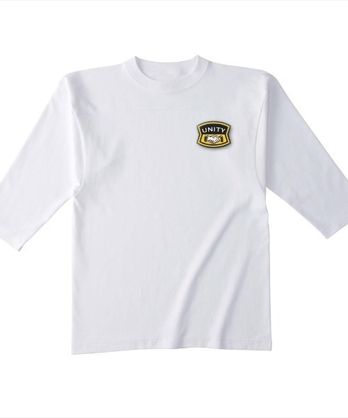 Ol' Basics(オールベーシックス)の「Ol' Basics(オール・ベーシックス) 7分袖Tシャツ シェイクハンド プリント ワンポイント フットボールTシャツ オープンエンド生地 メンズ ユニセックス アメカジ(Tシャツ/カットソー・メンズ・ホワイト/ヘザーグレー/ブラック/ネイビー・S/L/M/XL)」の1枚目の写真