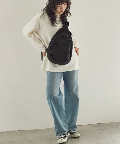 Fashion Letter(ファッションレター)の「マザーズバッグ リップストップボディバッグ(ボディバッグ/ウエストポーチ・レディース・ベージュ/ブラック/チャコールグレー/ブルー・FREE)」の6枚目の写真