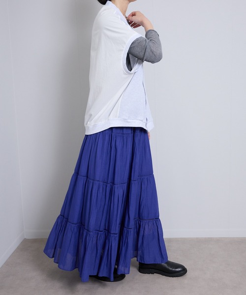 vent blanc(ヴァンブラン)の「ヴァンブラン vent blanc ワッフル&コットンブロード コンビドルマンカーディガン(ベスト・レディース・ブラック/グレー系その他・FREE)」の16枚目の写真