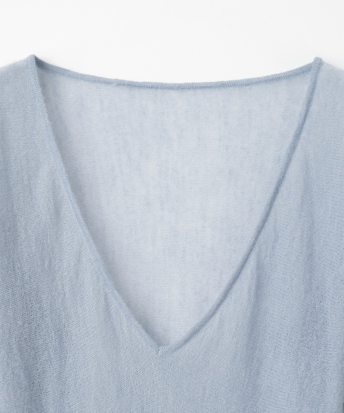 MILLO WOMEN（ミロウーマン）の「シアーディープVネックニット [アッシュブルー]（ニット/セーター・レディース・その他・ONE SIZE）」の5枚目の写真
