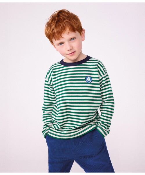 ボーダープリント長袖Tシャツ（Tシャツ/カットソー）｜PETIT BATEAU