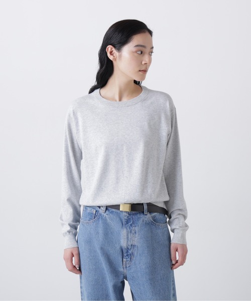 YLEVE（イレーヴ）の「YLEVE / COTTON KNIT PULLOVER（ニット/セーター・レディース・ネイビー/レッド/グレー・1）」の2枚目の写真