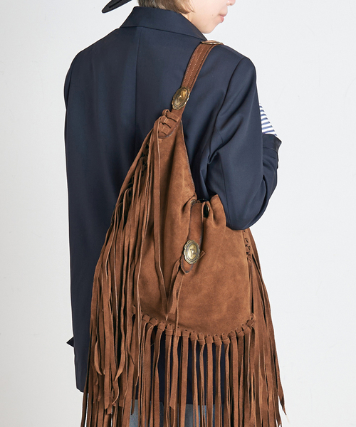 AP STUDIO(エーピーストゥディオ)の「【ALBERTOLUTI/アルベルト ルティ】CONCHO FRINGE BAG(クラッチバッグ・レディース・ブラウン・FREE)」の1枚目の写真