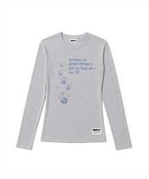 セミクロップド 5PALMS 長袖Tシャツ [グレーメランジ]