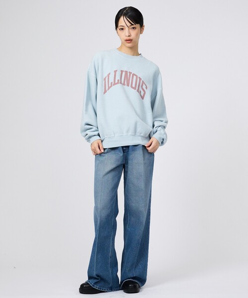 REMI RELIEF(レミレリーフ)の「【REMI RELIEF / レミレリーフ】SP加工 起毛裏毛 クルースウェット / ILLINOS(スウェット・メンズ・アイボリー/サックスブルー・M/L)」の7枚目の写真