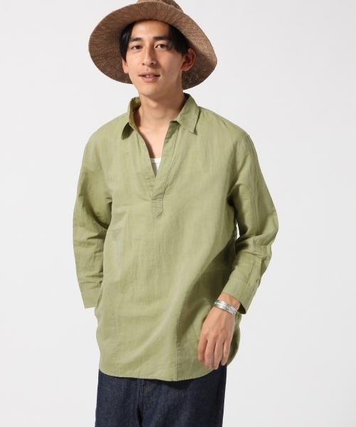 RAGEBLUE（レイジブルー）の「ペーパースキッパー7分袖/718722（シャツ/ブラウス・メンズ・ライトブルー/グリーン/ホワイト・MEDIUM/LARGE）」の14枚目の写真