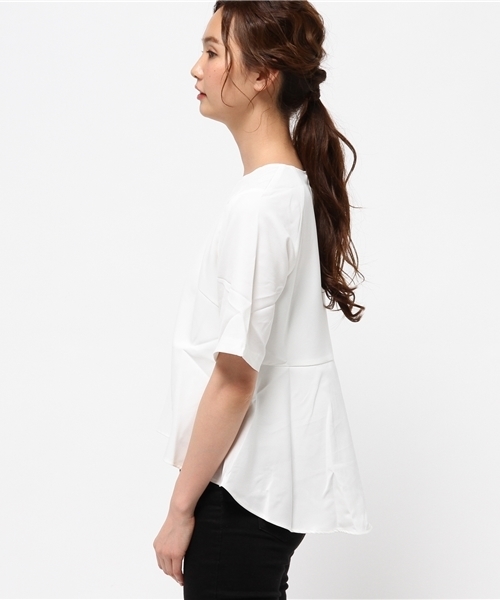 titivate（ティティベイト）の「ﾌﾚｱﾍﾑﾌﾞﾗｳｽ（シャツ/ブラウス・レディース・ホワイト/ネイビー・FREE）」の11枚目の写真