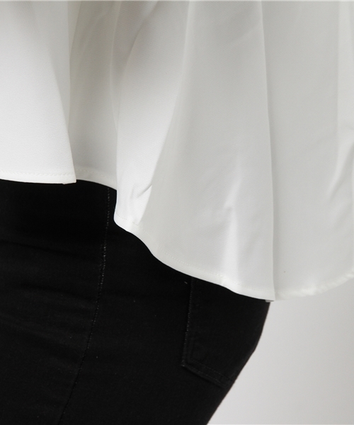 titivate（ティティベイト）の「ﾌﾚｱﾍﾑﾌﾞﾗｳｽ（シャツ/ブラウス・レディース・ホワイト/ネイビー・FREE）」の4枚目の写真